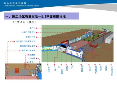 主入口、主干路、扬尘治理、办公区、集中加工等施工场区的布置